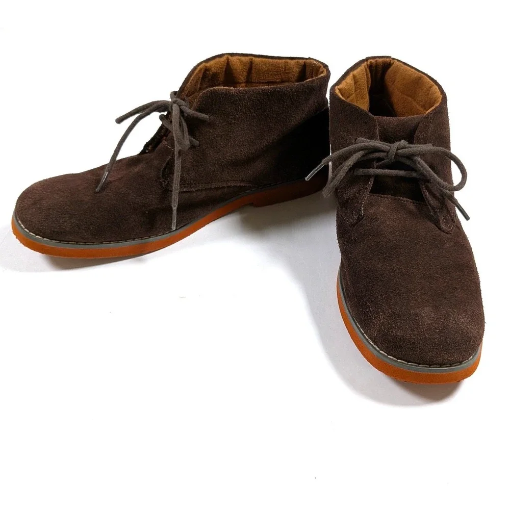 Florsheim Kids Chukka Boots Brown Suede Orange Sole Preppy Boys Size 5M